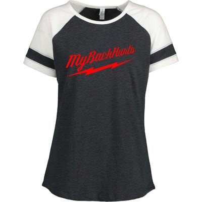 My Back Hurts Enza Ladies Jersey Colorblock Tee