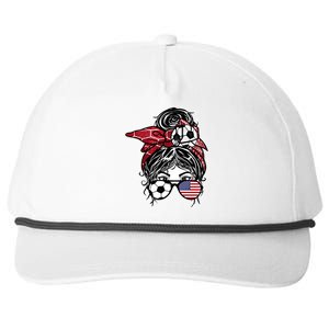 Messy Bun Hair American Soccer America Jersey Football Meaningful Gift Snapback Five-Panel Rope Hat