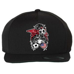 Messy Bun Hair American Soccer America Jersey Football Meaningful Gift Wool Snapback Cap