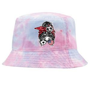 Messy Bun Hair American Soccer America Jersey Football Meaningful Gift Tie-Dyed Bucket Hat