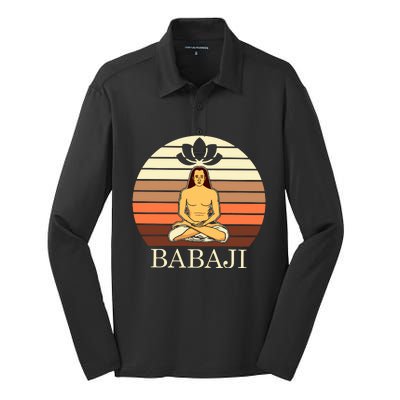 Mahavatar Babaji Hinduism Buddha Peace Master Fitness Poses Hoodie Silk Touch Performance Long Sleeve Polo