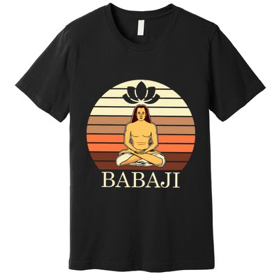 Mahavatar Babaji Hinduism Buddha Peace Master Fitness Poses Hoodie Premium T-Shirt