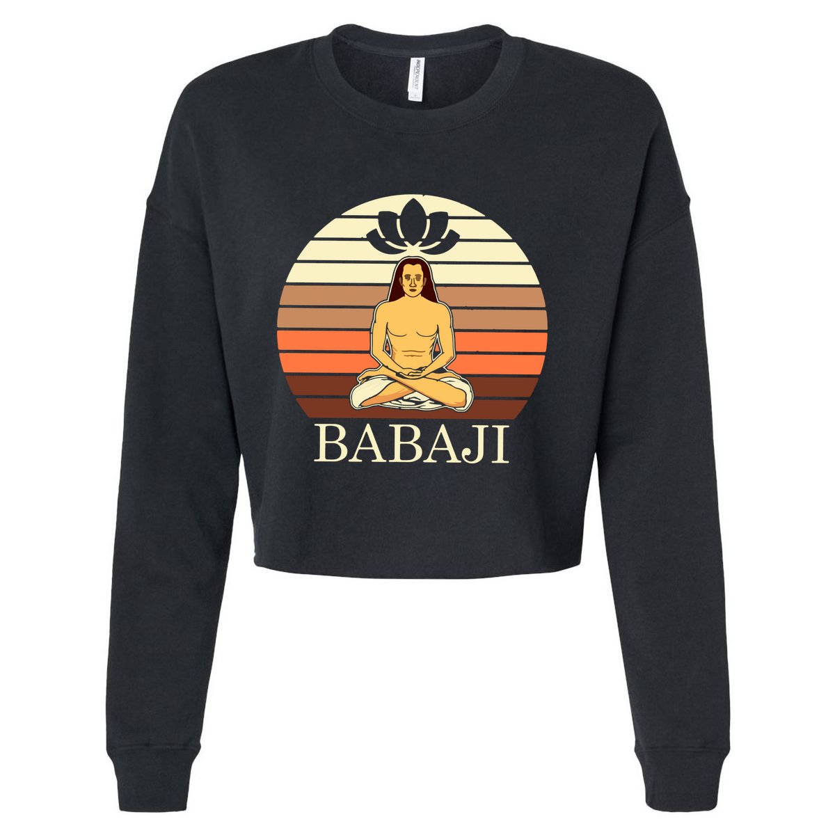 Mahavatar Babaji Hinduism Buddha Peace Master Fitness Poses Hoodie Cropped Pullover Crew