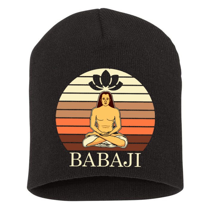 Mahavatar Babaji Hinduism Buddha Peace Master Fitness Poses Hoodie Short Acrylic Beanie