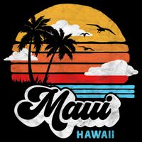 Maui Beach Hawaii Vintage Surf Hoodie
