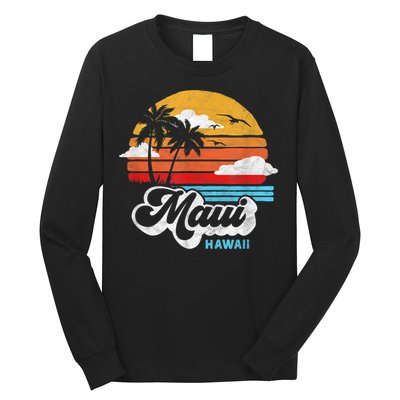Maui Beach Hawaii Vintage Surf Long Sleeve Shirt