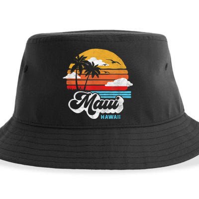 Maui Beach Hawaii Vintage Surf Sustainable Bucket Hat