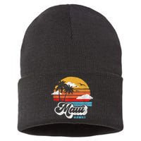 Maui Beach Hawaii Vintage Surf Sustainable Knit Beanie