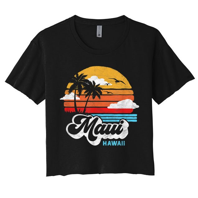 Maui Beach Hawaii Vintage Surf Crop Top