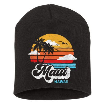 Maui Beach Hawaii Vintage Surf Short Acrylic Beanie