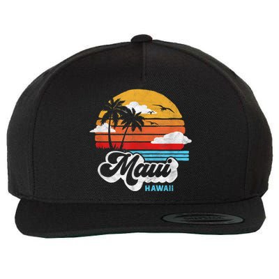 Maui Beach Hawaii Vintage Surf Wool Snapback Cap