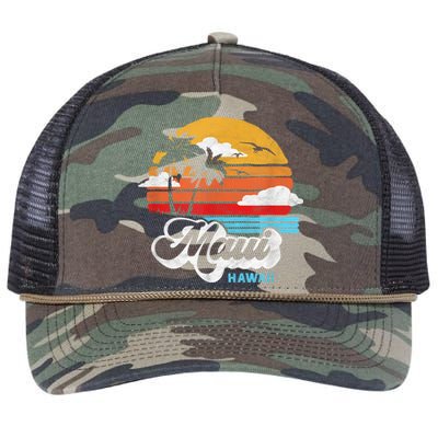 Maui Beach Hawaii Vintage Surf Retro Rope Trucker Hat Cap