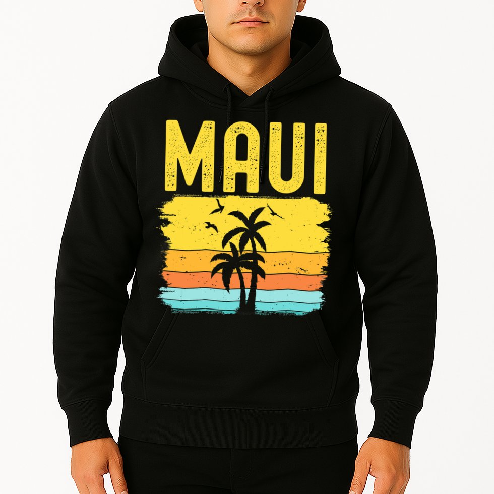 Maui Beach Hawaii Summer Vacation Hawaiian Sunset Vintage Hoodie