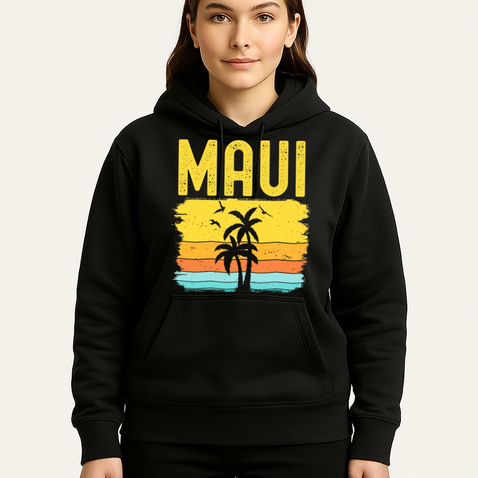 Maui Beach Hawaii Summer Vacation Hawaiian Sunset Vintage Hoodie