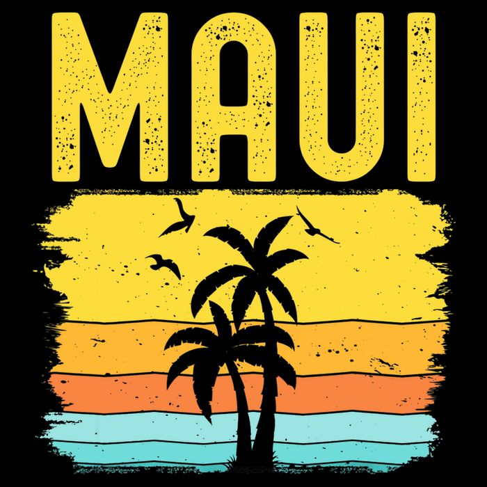 Maui Beach Hawaii Summer Vacation Hawaiian Sunset Vintage Button