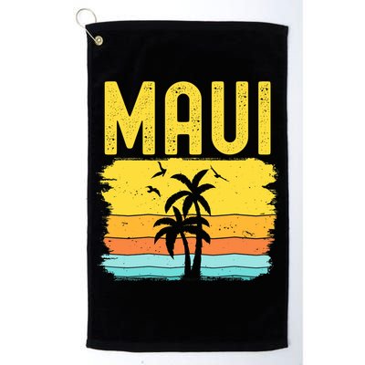 Maui Beach Hawaii Summer Vacation Hawaiian Sunset Vintage Golf Towel
