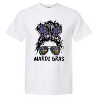 Messy Bun Hair Glasses New Orleans Carnival Mardi Gras Mama Garment-Dyed Heavyweight T-Shirt