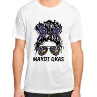 Messy Bun Hair Glasses New Orleans Carnival Mardi Gras Mama Adult ChromaSoft Performance T-Shirt