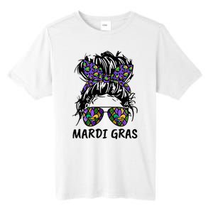 Messy Bun Hair Glasses New Orleans Carnival Mardi Gras Mama Tall Fusion ChromaSoft Performance T-Shirt