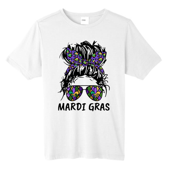 Messy Bun Hair Glasses New Orleans Carnival Mardi Gras Mama Tall Fusion ChromaSoft Performance T-Shirt