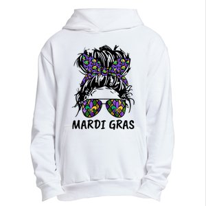 Messy Bun Hair Glasses New Orleans Carnival Mardi Gras Mama Urban Pullover Hoodie