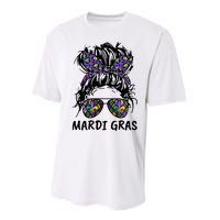 Messy Bun Hair Glasses New Orleans Carnival Mardi Gras Mama Performance Sprint T-Shirt