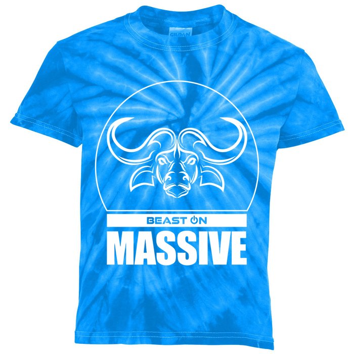 Massive Bull Head Beast Gym Fitness Training Workout Gains Gift Kids Tie-Dye T-Shirt