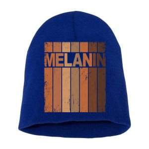 Melanin Black History Month Blm African American Juneteenth Gift Short Acrylic Beanie