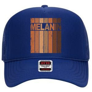 Melanin Black History Month Blm African American Juneteenth Gift High Crown Mesh Back Trucker Hat