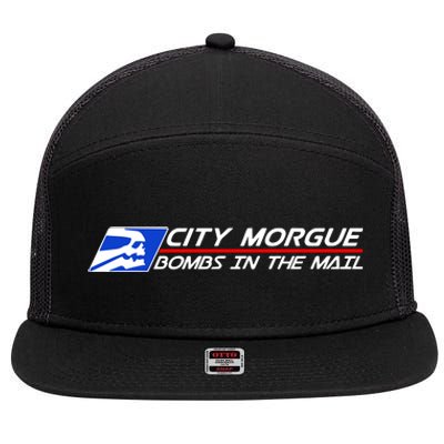 Morgue Bombs In The Mail 7 Panel Mesh Trucker Snapback Hat