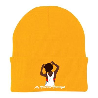 My Black Is Beautiful Proud Melanin Goddess Strong Roots Gift Knit Cap Winter Beanie