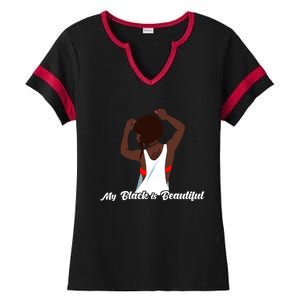 My Black Is Beautiful Proud Melanin Goddess Strong Roots Gift Ladies Halftime Notch Neck Tee