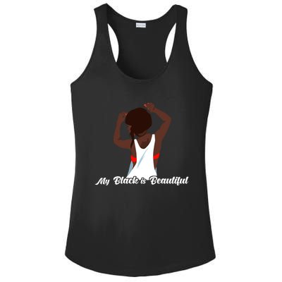 My Black Is Beautiful Proud Melanin Goddess Strong Roots Gift Ladies PosiCharge Competitor Racerback Tank