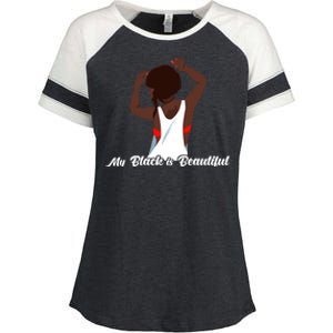 My Black Is Beautiful Proud Melanin Goddess Strong Roots Gift Enza Ladies Jersey Colorblock Tee