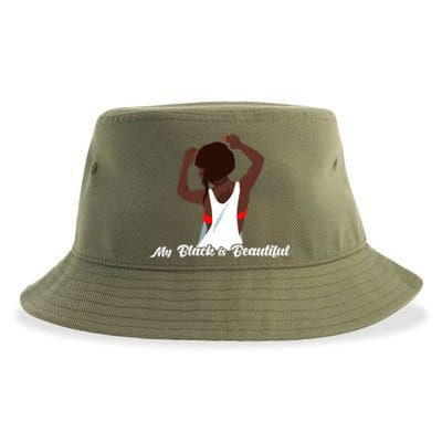 My Black Is Beautiful Proud Melanin Goddess Strong Roots Gift Sustainable Bucket Hat