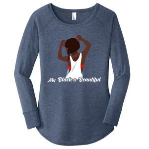 My Black Is Beautiful Proud Melanin Goddess Strong Roots Gift Women's Perfect Tri Tunic Long Sleeve Shirt