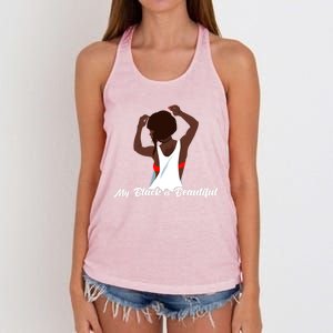 My Black Is Beautiful Proud Melanin Goddess Strong Roots Gift Women's Knotted Racerback Tank