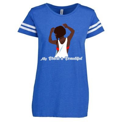 My Black Is Beautiful Proud Melanin Goddess Strong Roots Gift Enza Ladies Jersey Football T-Shirt