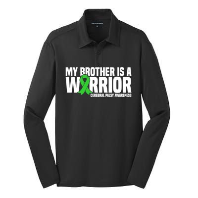 My Brother Is A Warrior Cerebral Palsy Awareness Gift Silk Touch Performance Long Sleeve Polo