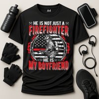 My Boyfriend Is A Firefighter Thin Red Line Fire Girlfriend Cooling Performance Crew T-Shirt