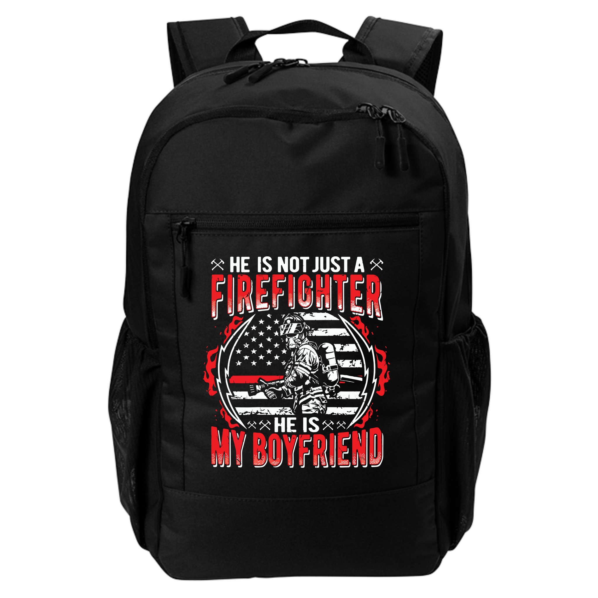 My Boyfriend Is A Firefighter Thin Red Line Fire Girlfriend Backpack