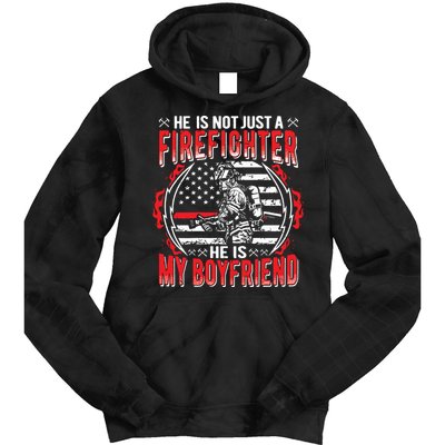 My Boyfriend Is A Firefighter Thin Red Line Fire Girlfriend Tie Dye Hoodie