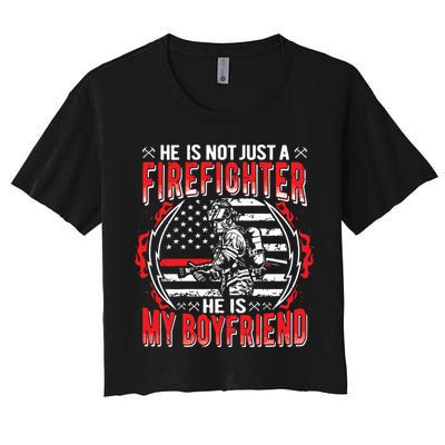 My Boyfriend Is A Firefighter Thin Red Line Fire Girlfriend Crop Top