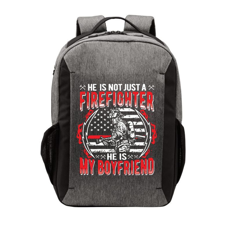 My Boyfriend Is A Firefighter Thin Red Line Fire Girlfriend Vector Backpack