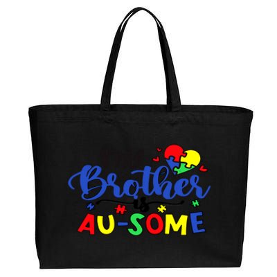 My Brother Is AuSome Autism Puzzle Piece Autism Awareness Baby Cotton Canvas Jumbo Tote