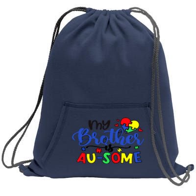 My Brother Is AuSome Autism Puzzle Piece Autism Awareness Baby Sweatshirt Cinch Pack Bag