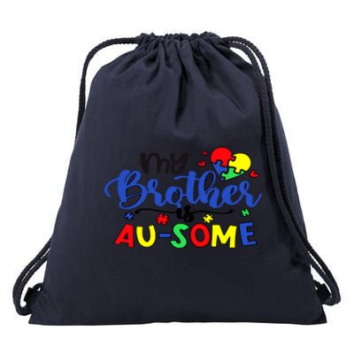 My Brother Is AuSome Autism Puzzle Piece Autism Awareness Baby Drawstring Bag