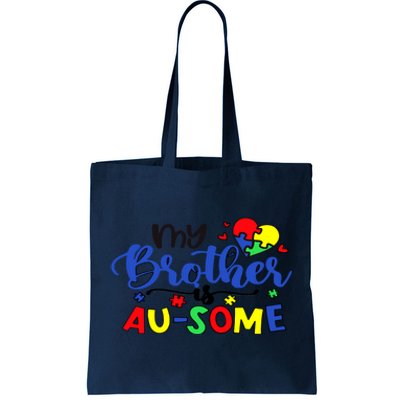 My Brother Is AuSome Autism Puzzle Piece Autism Awareness Baby Tote Bag