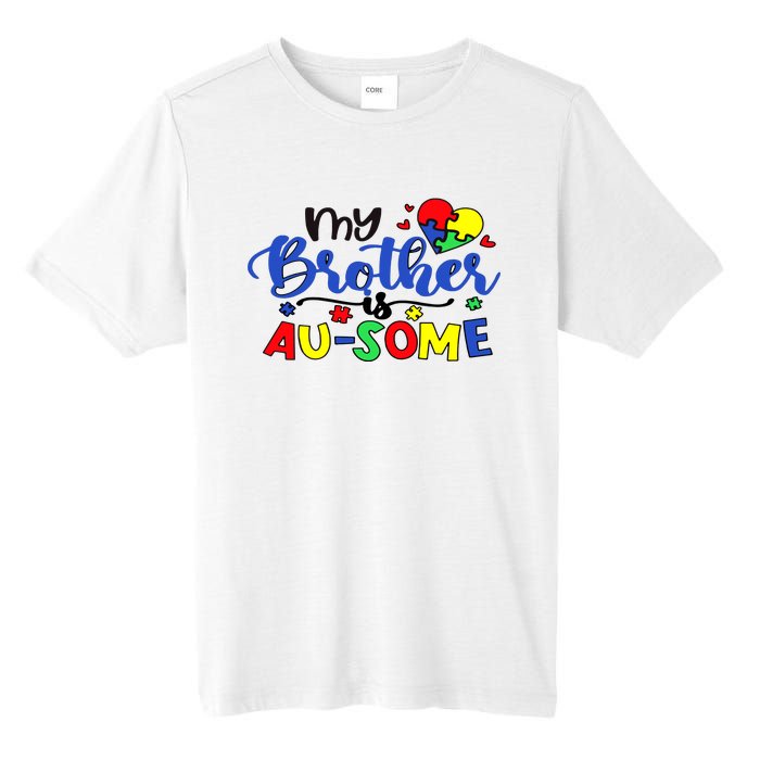 My Brother Is AuSome Autism Puzzle Piece Autism Awareness Baby Tall Fusion ChromaSoft Performance T-Shirt