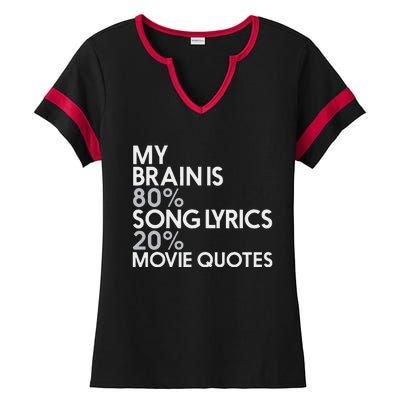 My Brain Is 80 Song Lyrics 20 Movie Quotes Music Film Ladies Halftime Notch Neck Tee